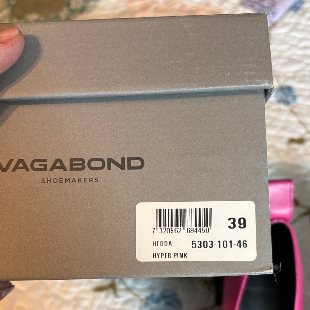 Vagabond Edwina Leather Hyper-Pink Block Heel Pumps Size 39 - Picture 9 of 10